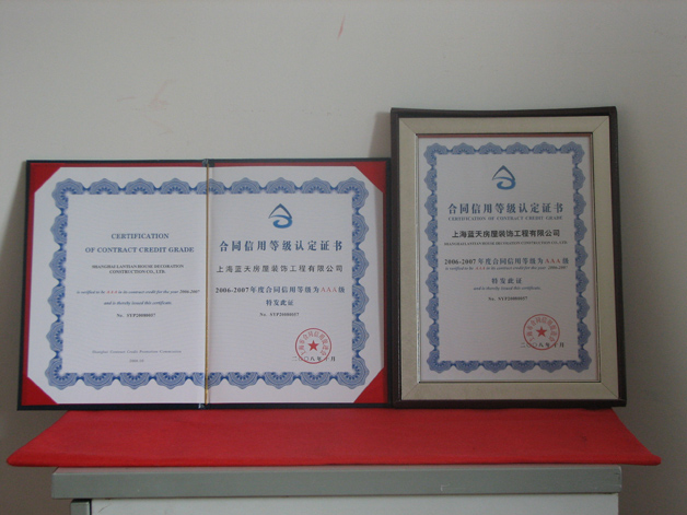 藍天公司喜獲“合同信用等級AAA”和“守合同重信用”企業證書 